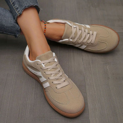 Wincentyna | Niskie Retro Sneakersy z Szerokim Noskiem