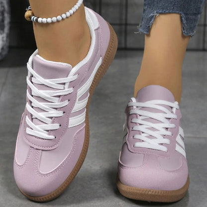 Wincentyna | Niskie Retro Sneakersy z Szerokim Noskiem