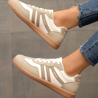Wincentyna | Niskie Retro Sneakersy z Szerokim Noskiem