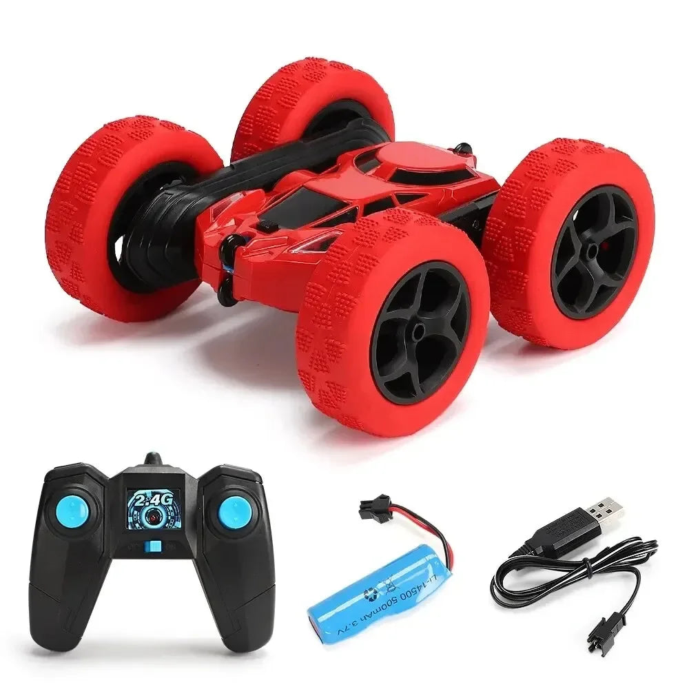 Czerwone dwustronne auto RC