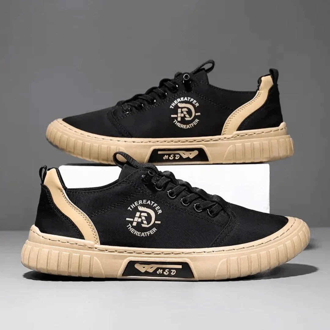 Wszebor | Lekkie Płócienne Sneakersy na Grubej Podeszwie - Pootivo