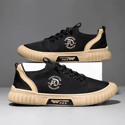Wszebor | Lekkie Płócienne Sneakersy na Grubej Podeszwie - Pootivo