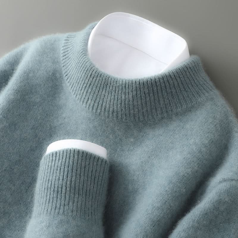 Sweter damski ze stójką w kolorze szarozielonym