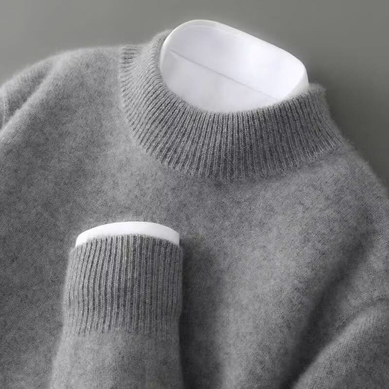 Sweter damski ze stójką w kolorze szarym
